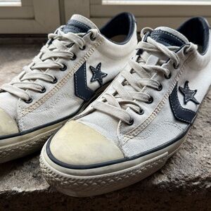 Converse x John Varvatos Low-Top Sneakers in Cream with Navy